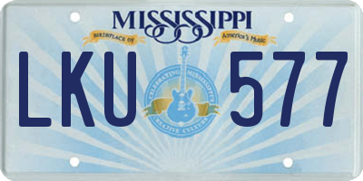 MS license plate LKU577