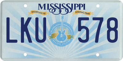 MS license plate LKU578