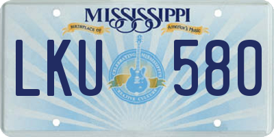 MS license plate LKU580