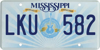 MS license plate LKU582