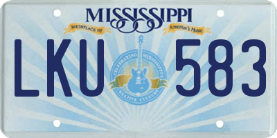 MS license plate LKU583