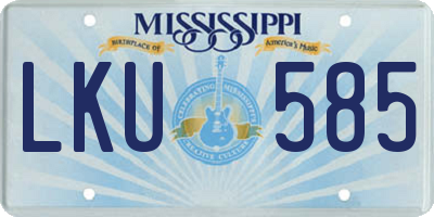 MS license plate LKU585