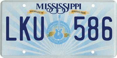 MS license plate LKU586