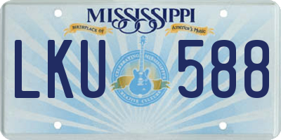 MS license plate LKU588