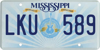MS license plate LKU589
