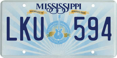 MS license plate LKU594
