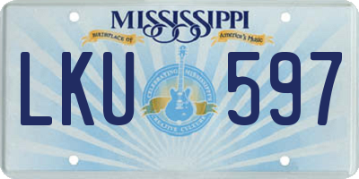 MS license plate LKU597