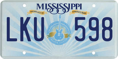 MS license plate LKU598