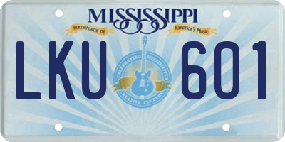 MS license plate LKU601