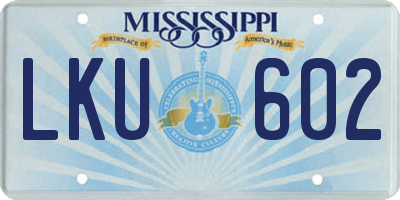 MS license plate LKU602