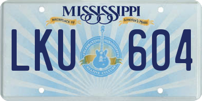 MS license plate LKU604