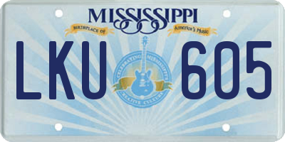 MS license plate LKU605