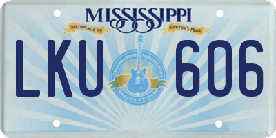 MS license plate LKU606