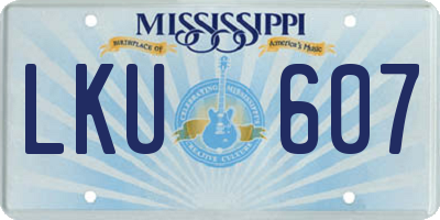 MS license plate LKU607