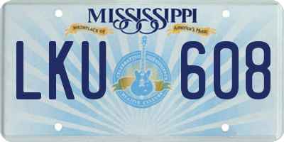 MS license plate LKU608