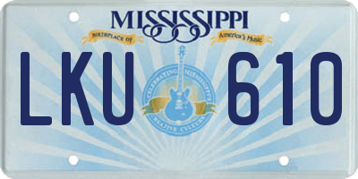 MS license plate LKU610