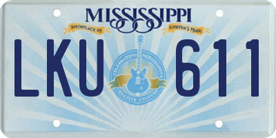 MS license plate LKU611