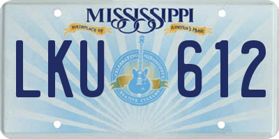 MS license plate LKU612