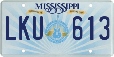 MS license plate LKU613