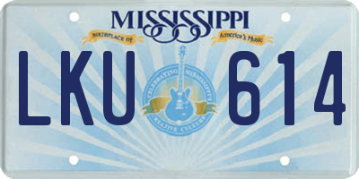 MS license plate LKU614