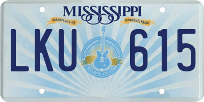 MS license plate LKU615