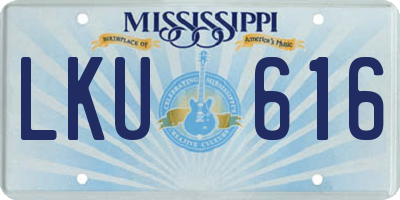 MS license plate LKU616