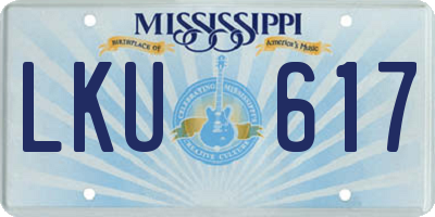 MS license plate LKU617