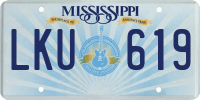 MS license plate LKU619