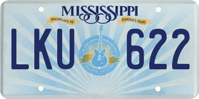 MS license plate LKU622