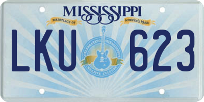 MS license plate LKU623