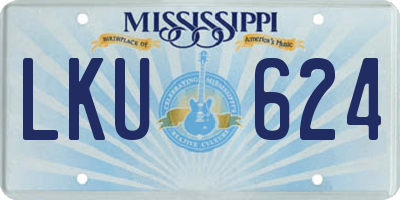 MS license plate LKU624