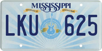 MS license plate LKU625