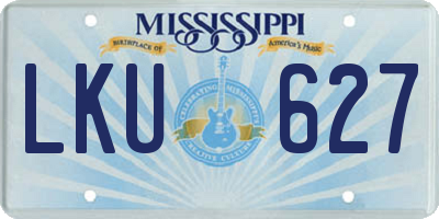 MS license plate LKU627