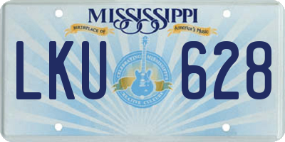 MS license plate LKU628