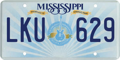 MS license plate LKU629