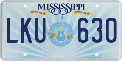 MS license plate LKU630