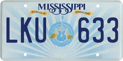 MS license plate LKU633