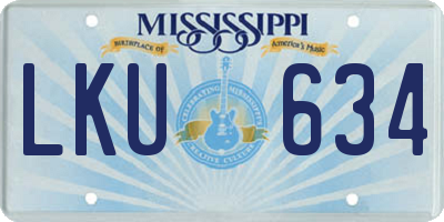MS license plate LKU634
