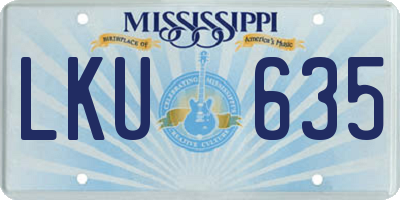 MS license plate LKU635