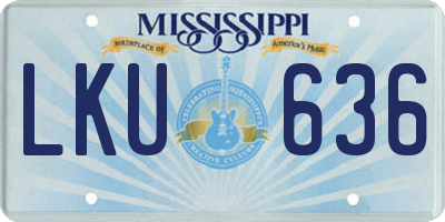 MS license plate LKU636