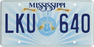 MS license plate LKU640