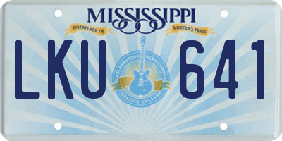 MS license plate LKU641