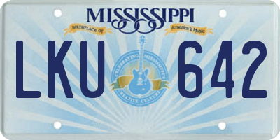 MS license plate LKU642