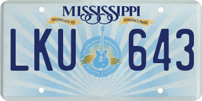 MS license plate LKU643