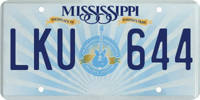 MS license plate LKU644