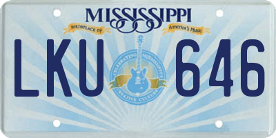 MS license plate LKU646