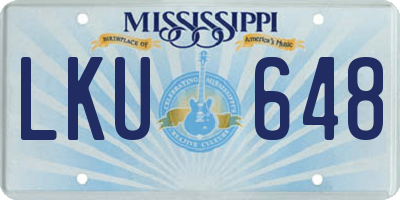 MS license plate LKU648