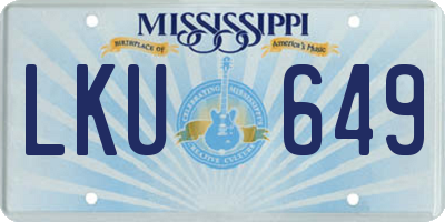 MS license plate LKU649