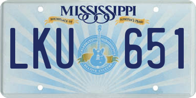 MS license plate LKU651
