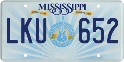 MS license plate LKU652